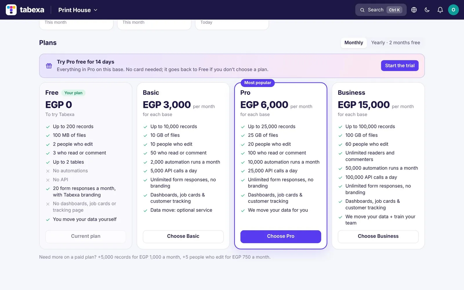 Clear plans, simple payment